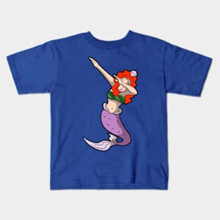 redhead dabbing mermaid Kids T-Shirt